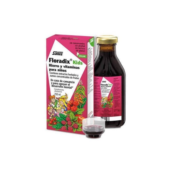 Floradix Kids Hierro y Vitaminas Sabor Frambuesa 250 ml