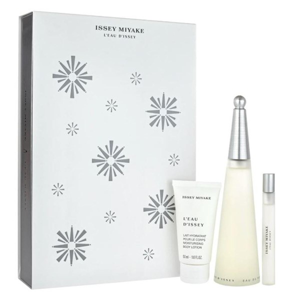 Issey miyake l'eau d'issey eau de toilette 100ml vaporizador + eau de toilette 10ml vaporizador + locion corporal perfumada 50ml