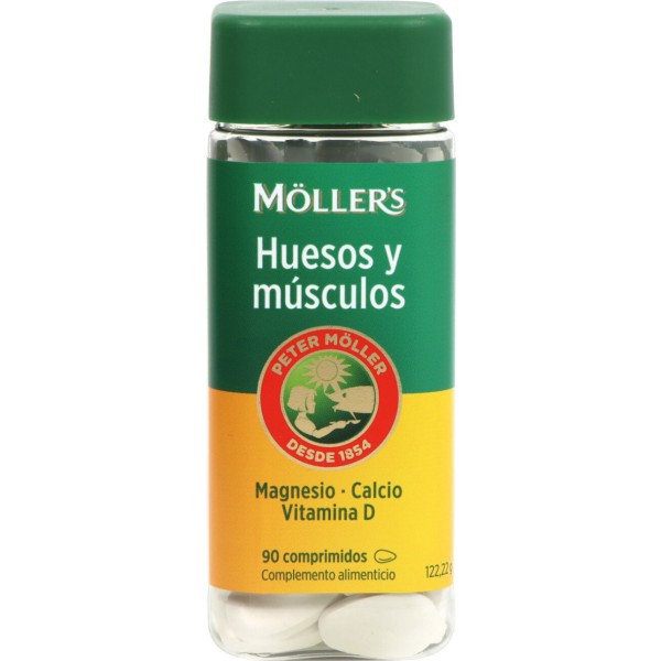 Moller`s Huesos y Musculos Magnesio , Calcio y Vitamina D 90 Comprimidos 